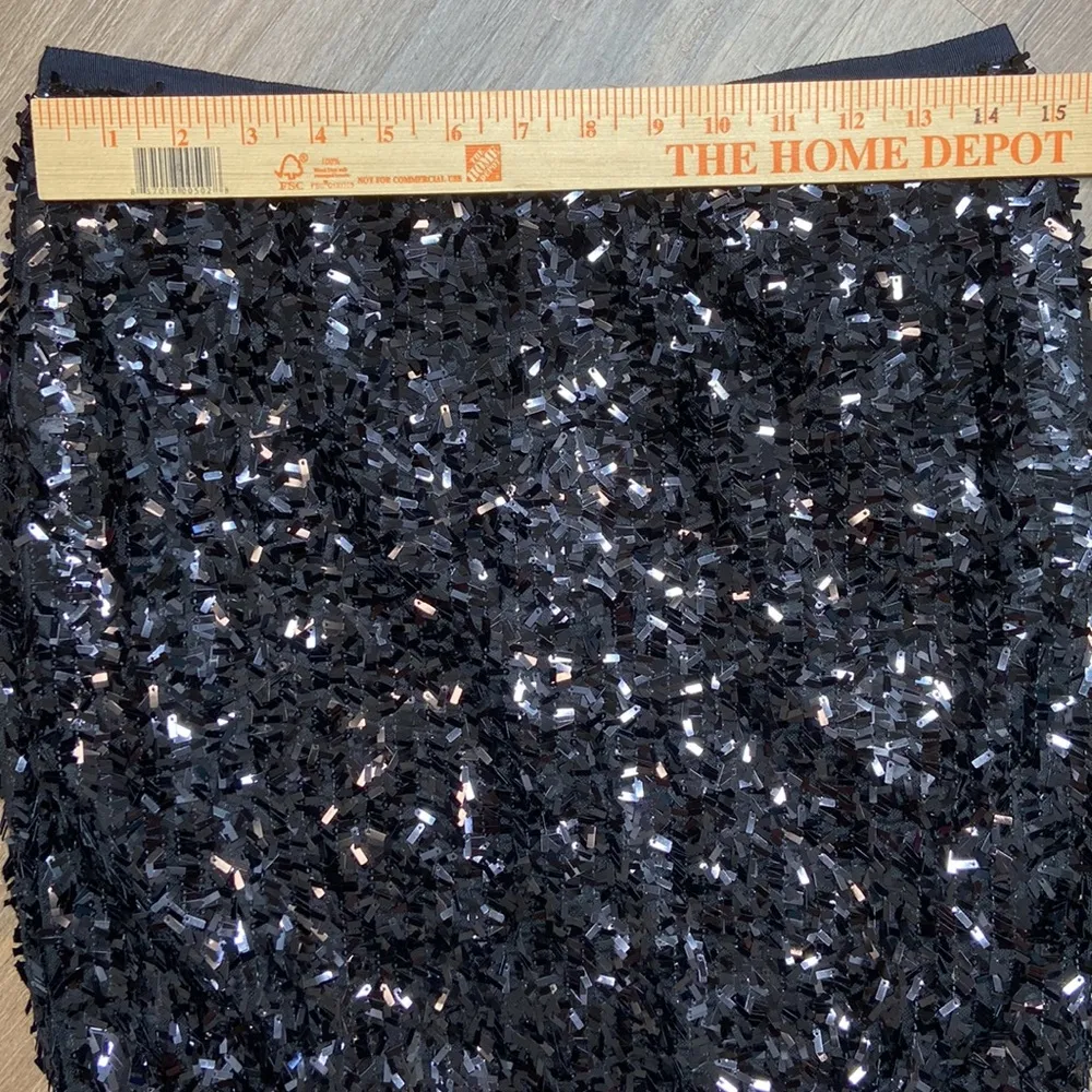 Ann Taylor Women’s Black Formal Fully Lined Sequin Mini Skirt Size 6 - Image 5