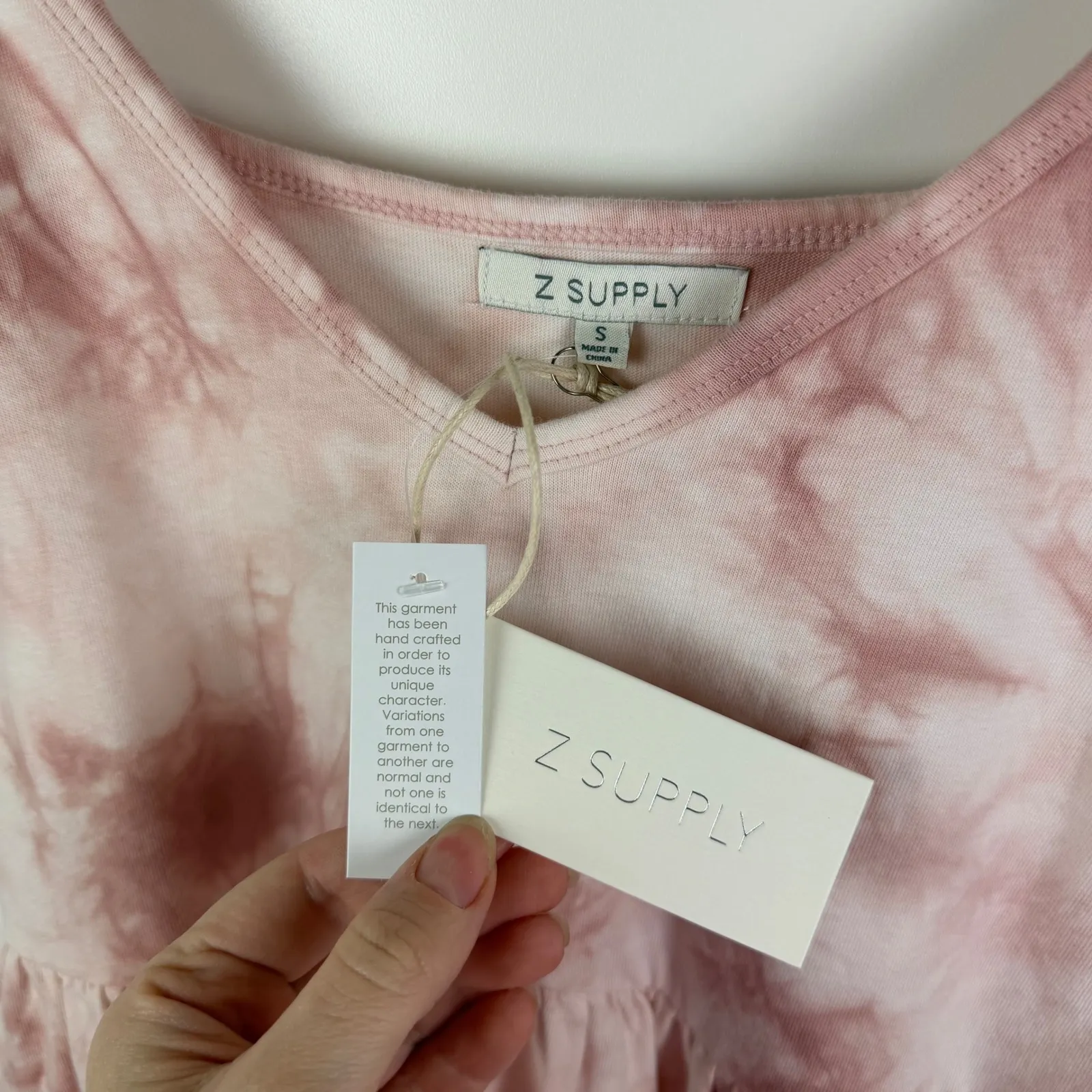 NWT Z Supply Hazy Cloud Dress Small Pink Tie Dye Maxi Pink Tiered Cottage Beachy - Image 5