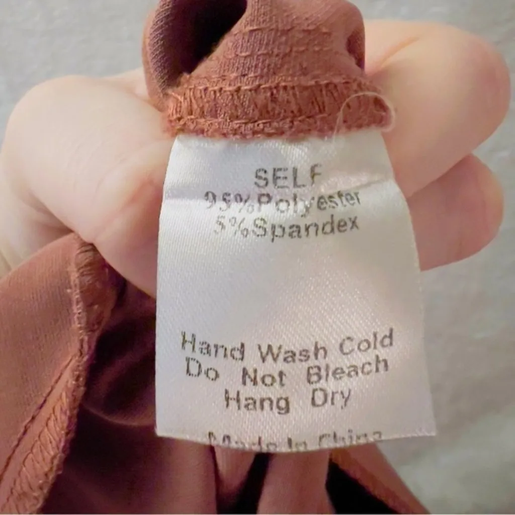 All Row Women's Size Small Sleeveless Deep V Neck Wide Leg Cropped Jumpsuit Orange - Image 6