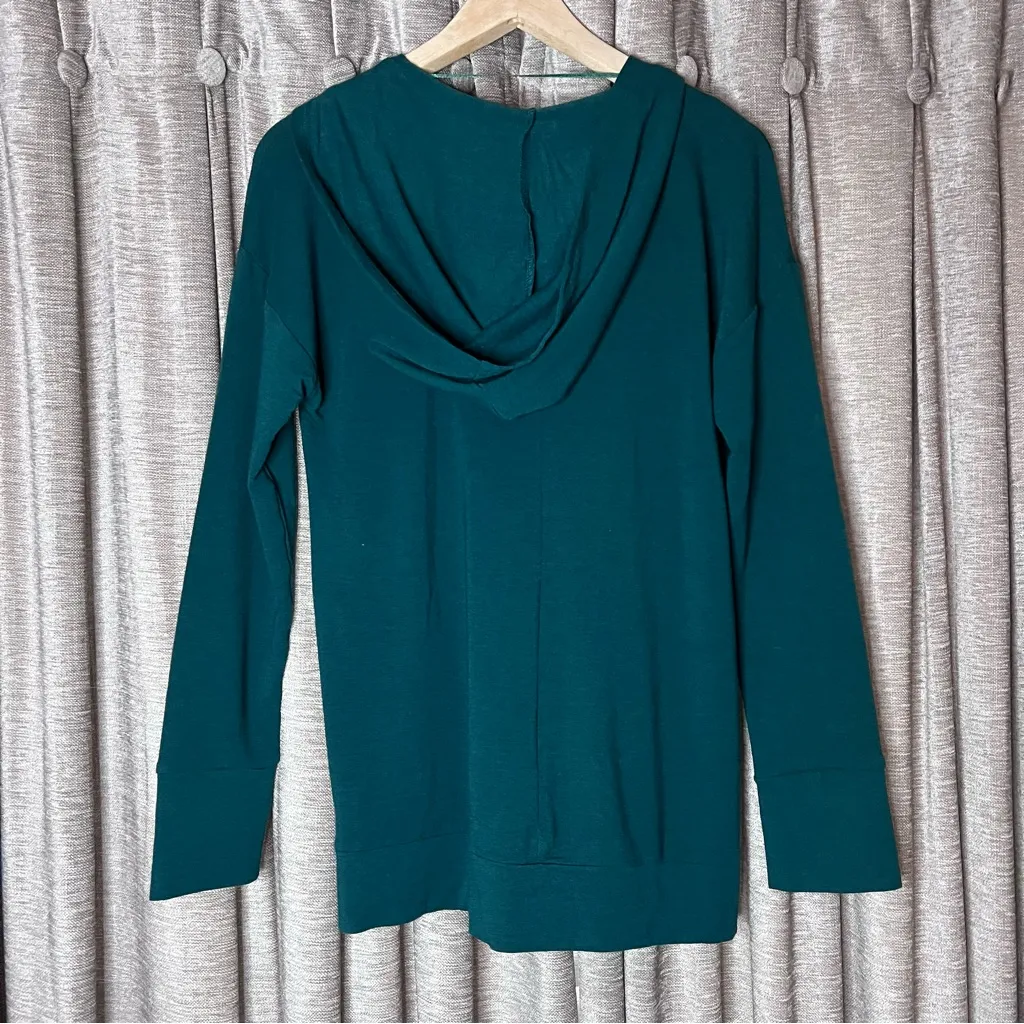 Cable & Gauge Green Grommet Lace-Up Long Sleeve Hooded Top Size Small - Image 12