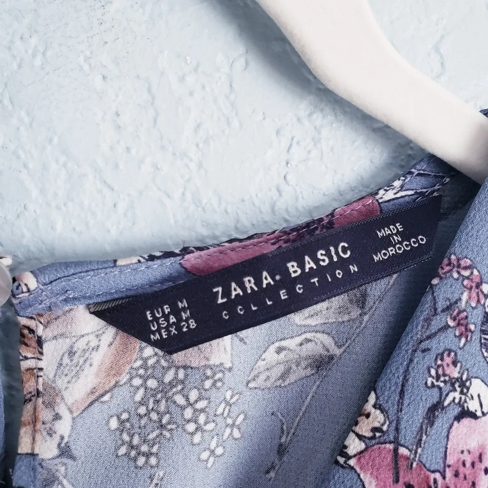 Zara Blue Satin Oriental Floral Wideleg Kimono Jumpsuit - Image 7