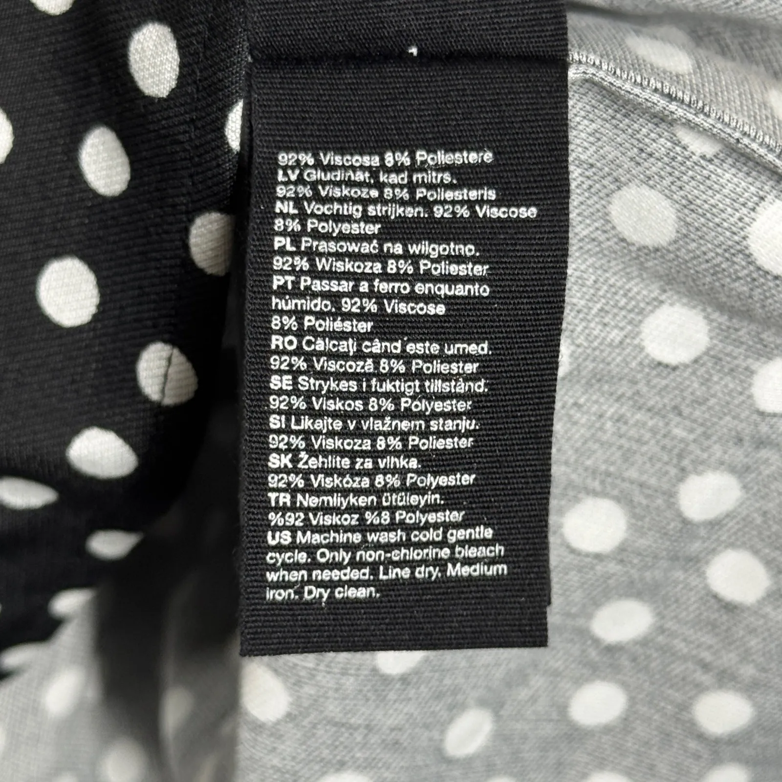 & Other Stories‎ Paris Atelier Dress Black White Polka Dot Wrap Tie Waist Size 4 - Image 8