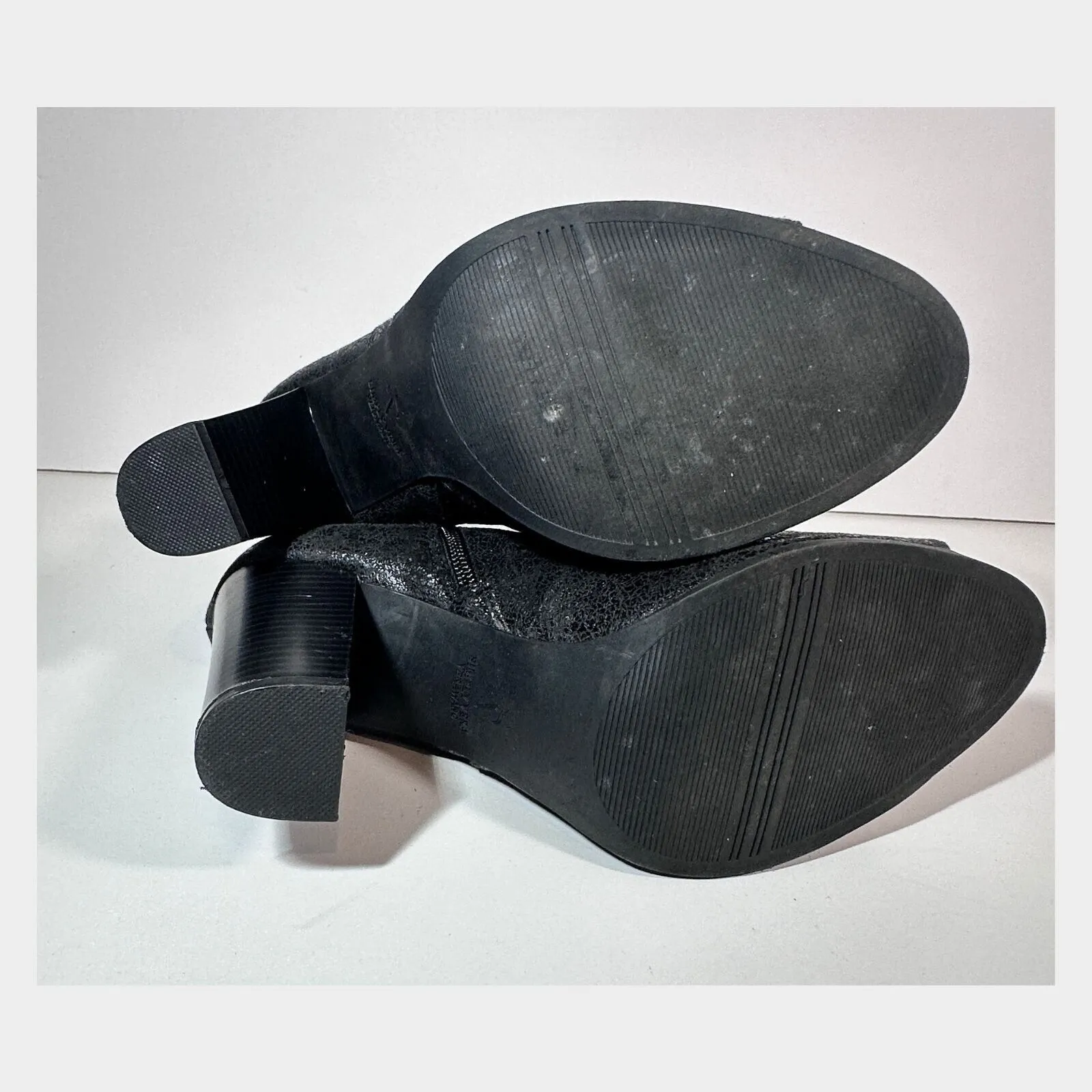 Studded Ankle Boots Sz 9 Simply Vera Faux‎ Leather Peep - Image 8