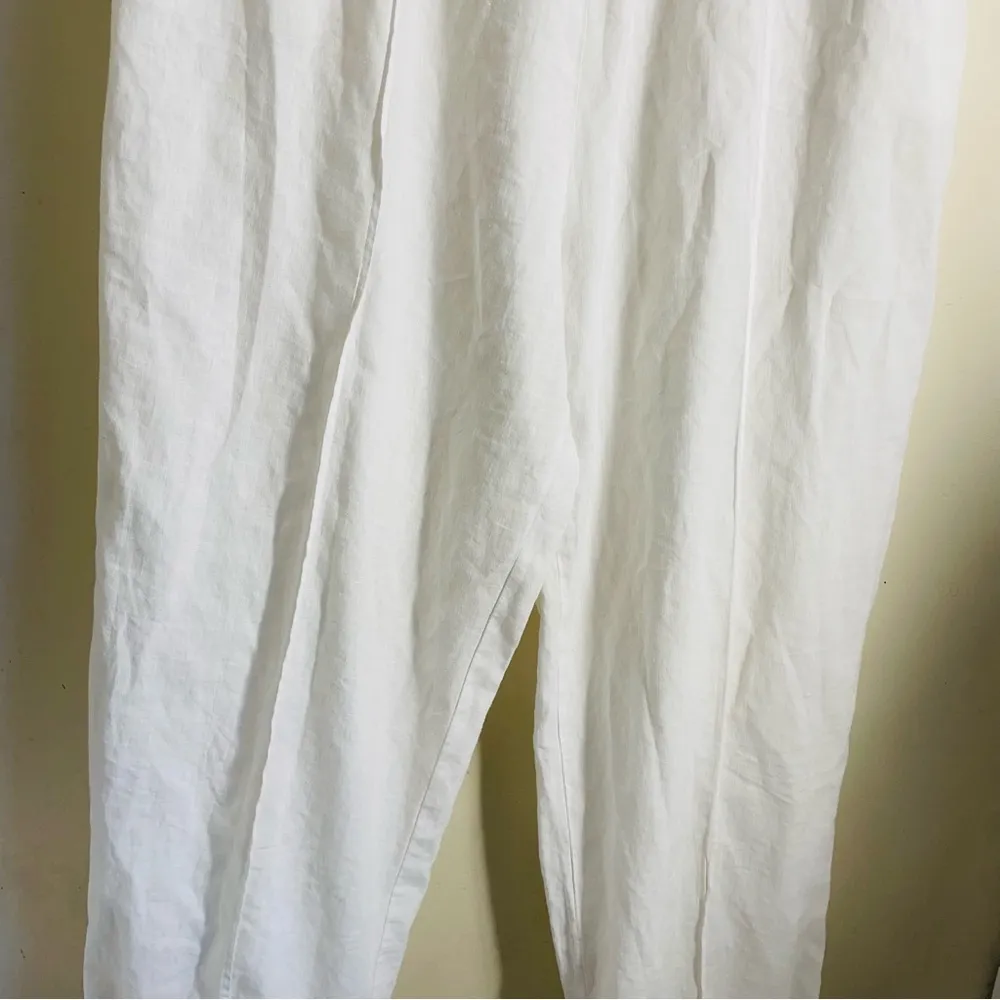 Soft Surroundings Linen Blend Pants White size XL - Image 7