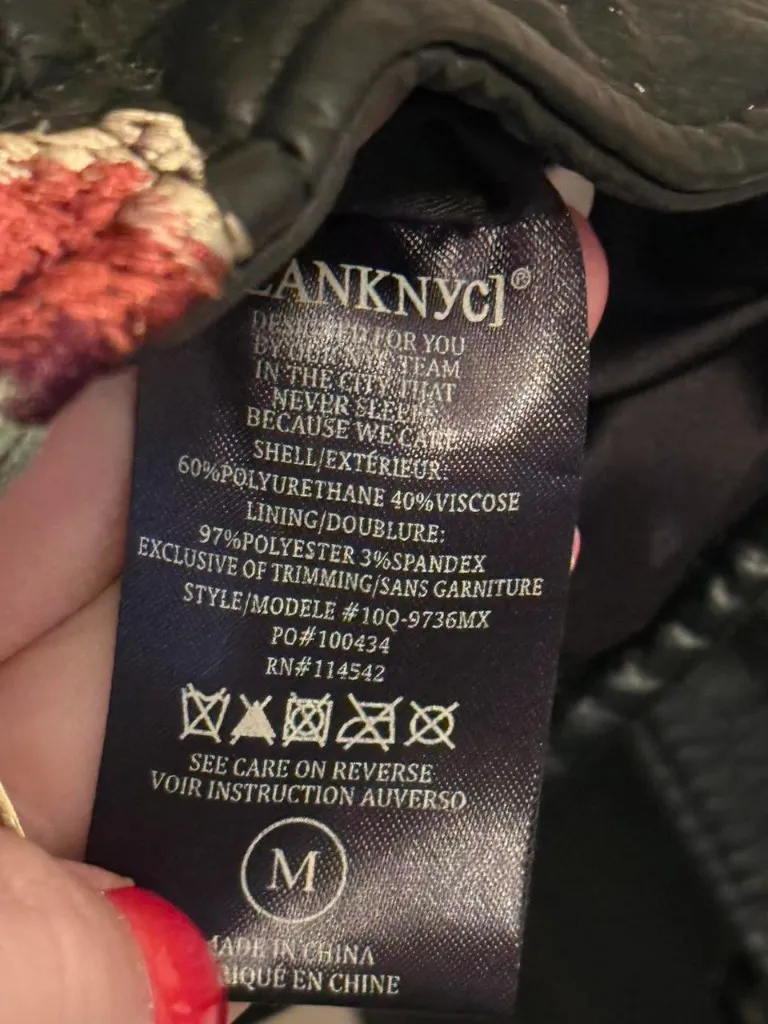 BLANKNYC Floral Embroidered Studded Faux Leather Moto Jacket - Image 6