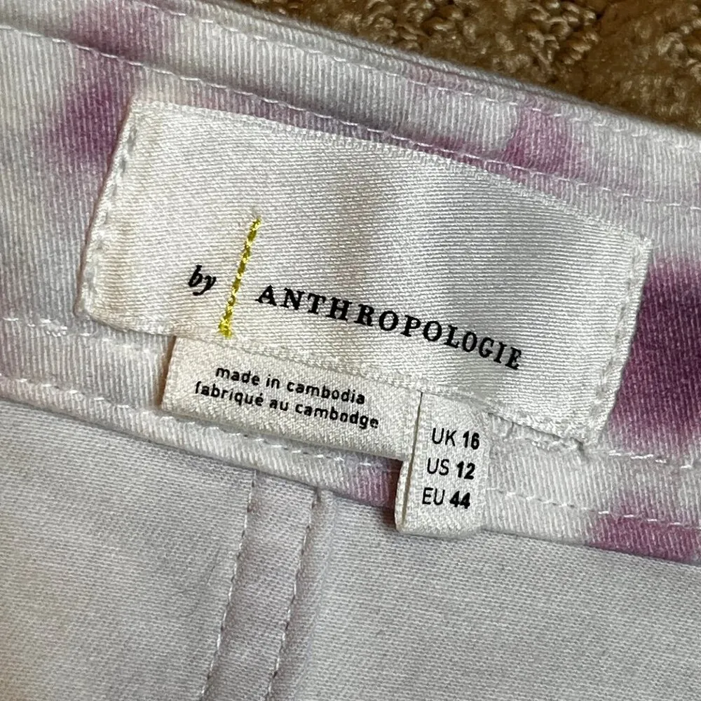 NWT by Anthropologie White Denim tie dye wrap tulip skirt  Size 12 Stretchy - Image 10