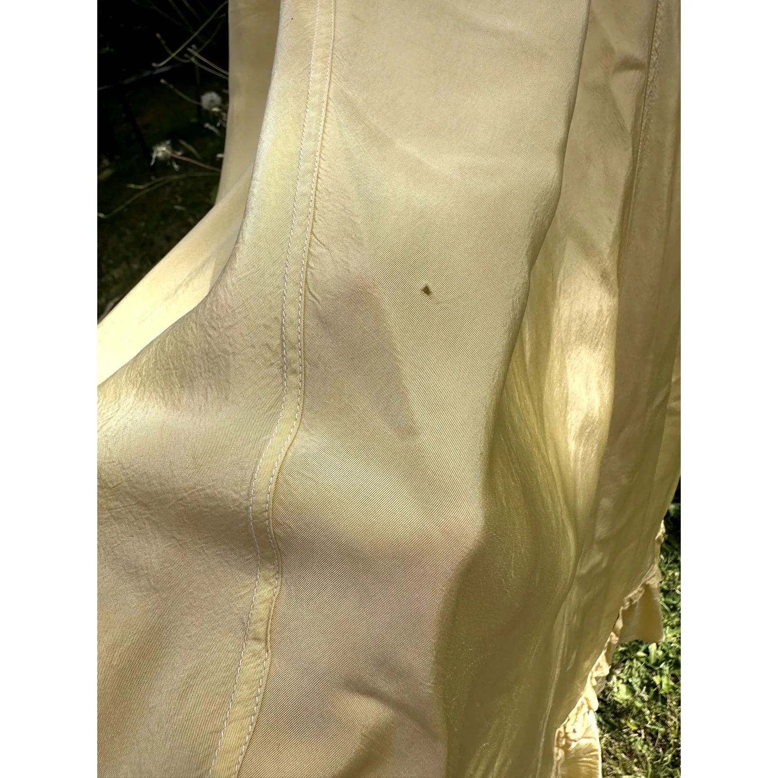 Vintage 1940s Slip Dress Size Medium Buttercream Maxi Coquette Softgirl Romantic Yellow - Image 9