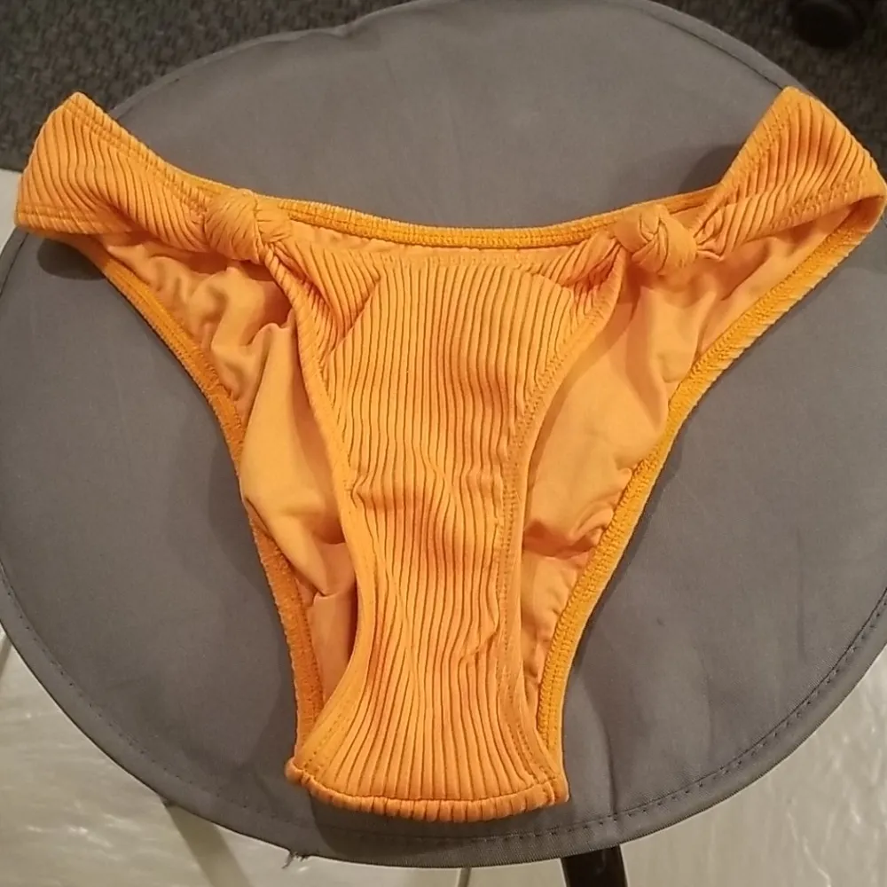 đź’•MINIMALE ANIMALEđź’• Knotted Rib Brief Bikini Bottoms - Orange Small S NWOT - Image 3