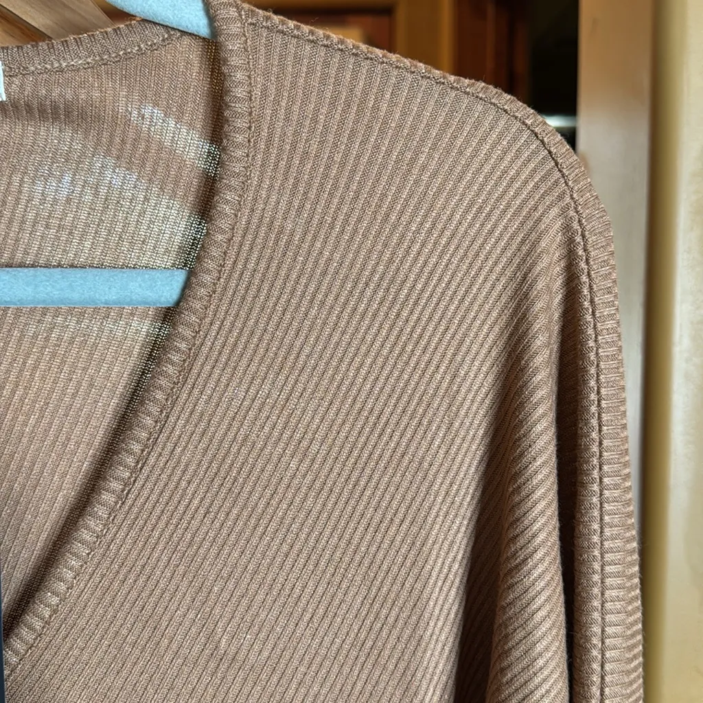 NWT rag & bone the Knit Rib Bias Midi Dress In Camel Size Large - Image 8