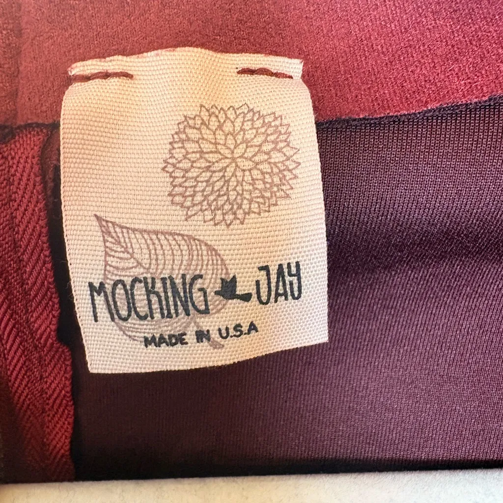 Mocking Jay Red Burgundy Faux Suede Long Sleeve Bodycon Mini Dress Medium - Image 4