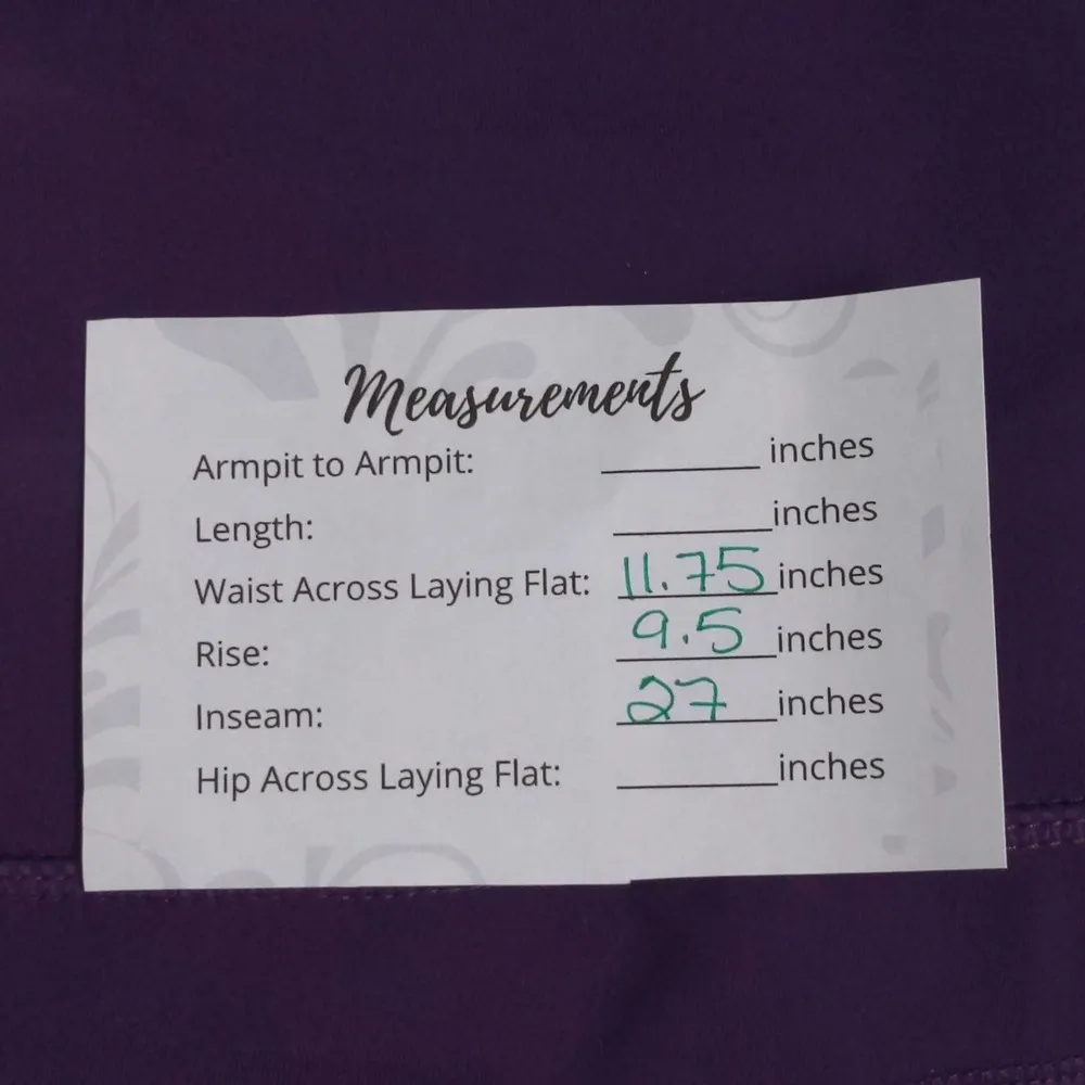 Buffbunny Womens Leggings Pants Purple Mid Rise Yoga Waistband Pockets S - Image 8