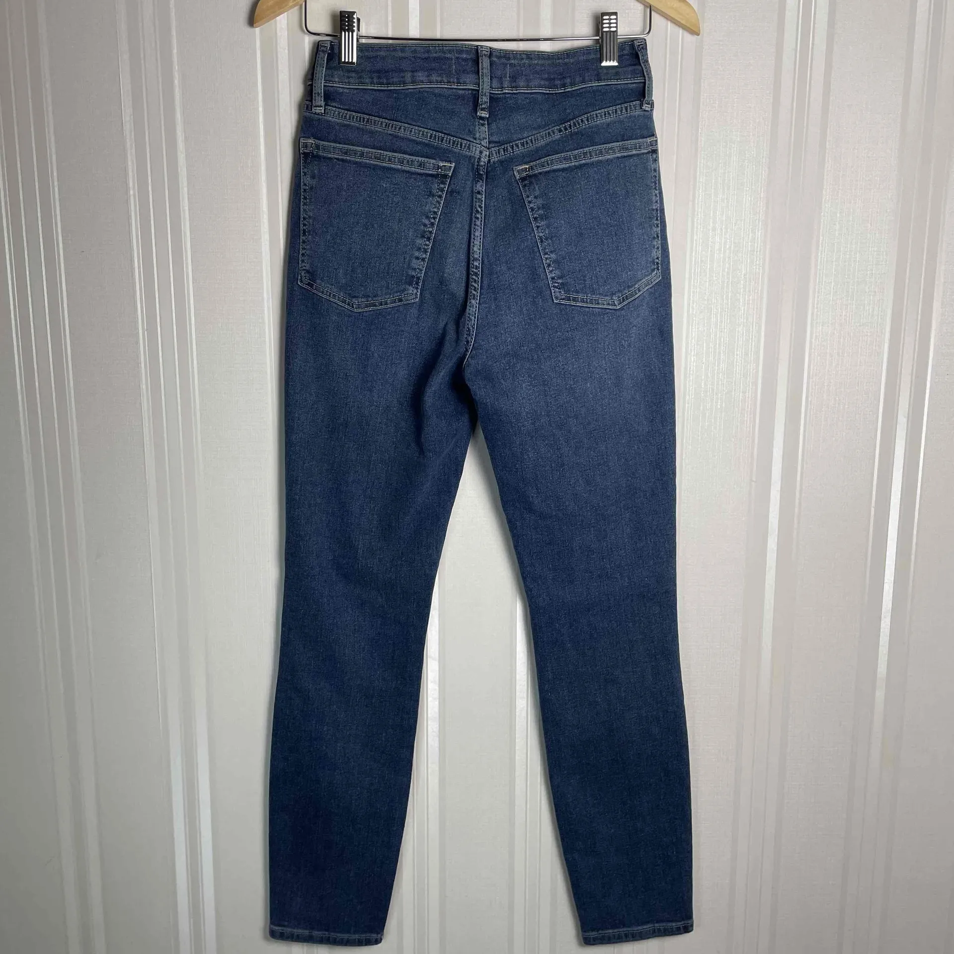 Warp+Weft‎ Women's JFK New York City Dark Wash High Waisted Skinny Jeans 4/27 - Image 8