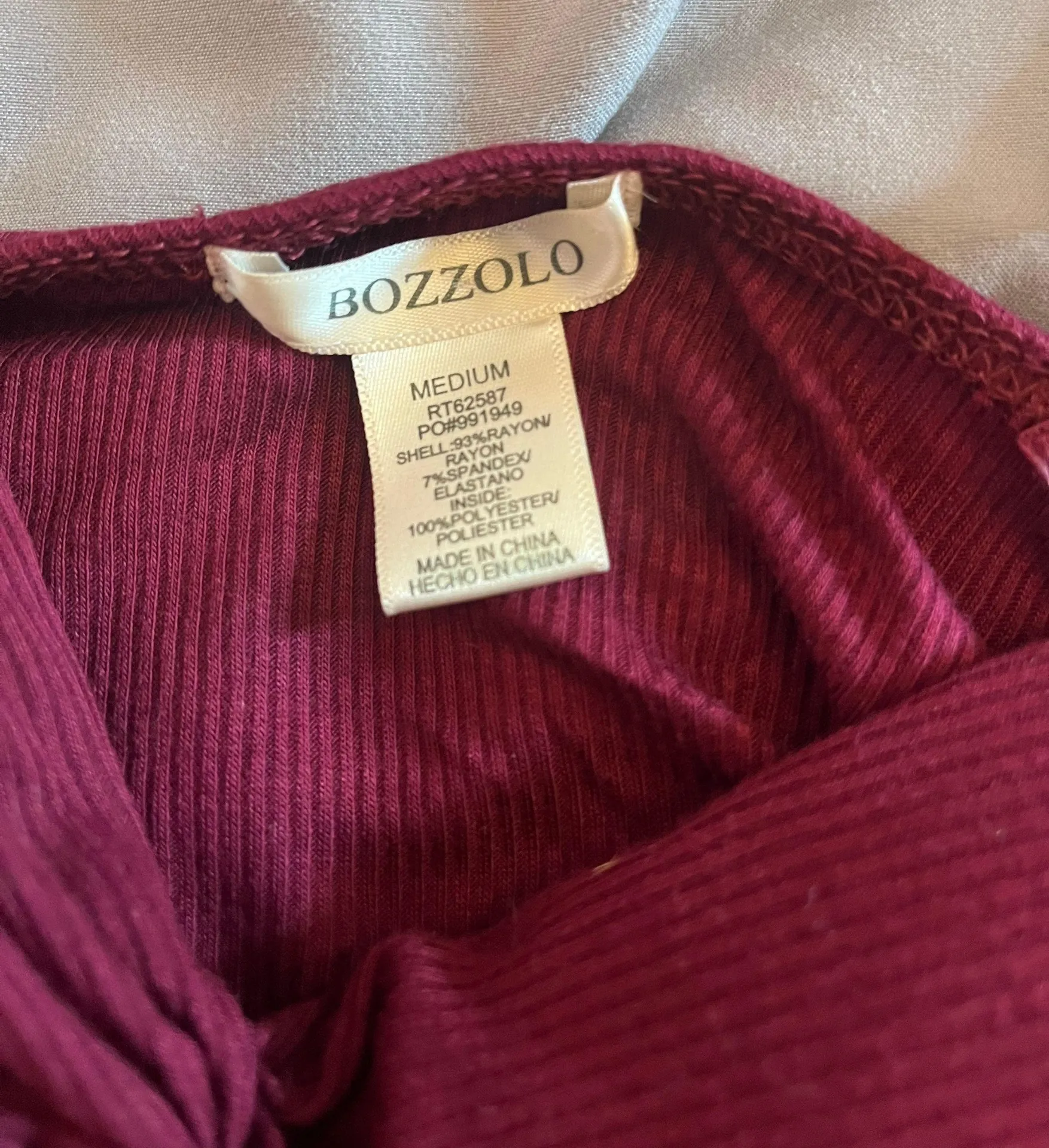 Red Ribbed Bodysuit Size M - Image 2