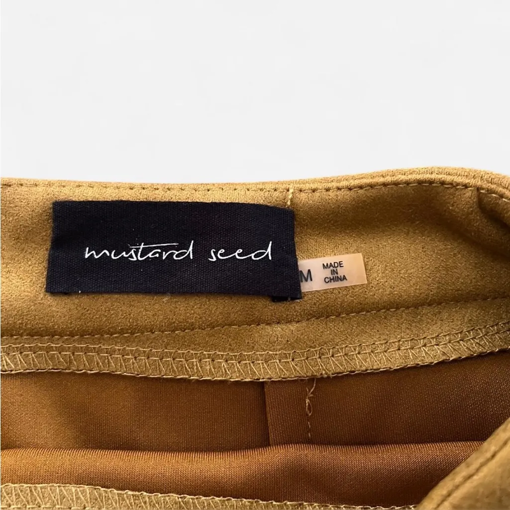 Mustard Seed Yellow-Tan Mini Skirt, Size Medium - Image 2