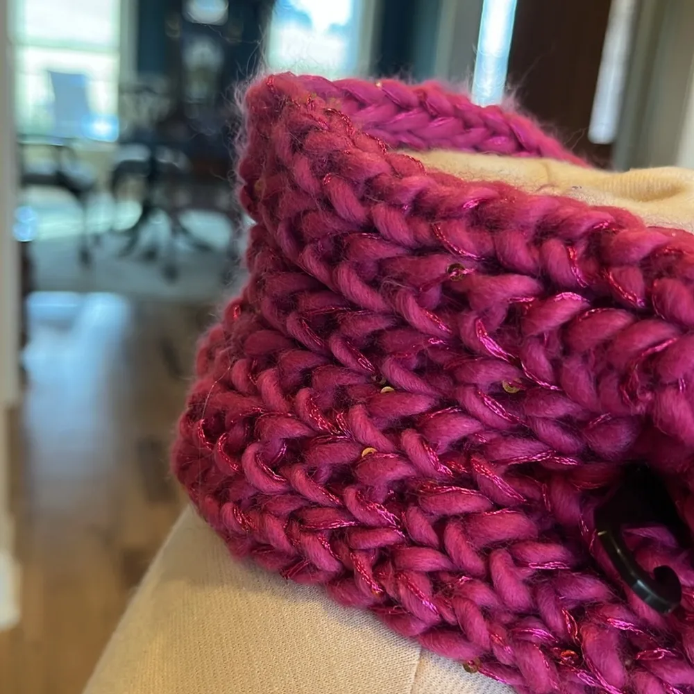 Crochet Pink Headband Ear Muffs Warmer - Image 4