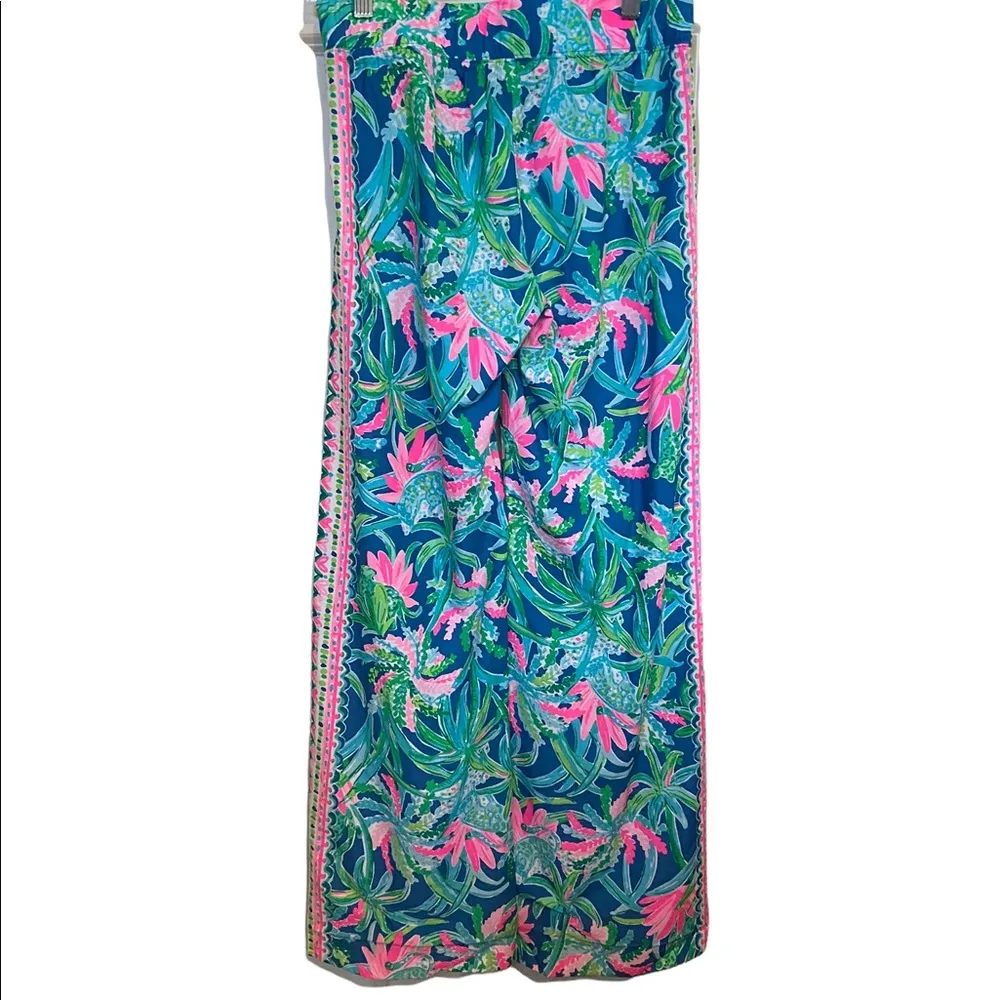 Lilly Pulitzer Bal Harbour Mid Rise Pala Pants Macaw Blue Sweet Escape Size XS. - Image 4