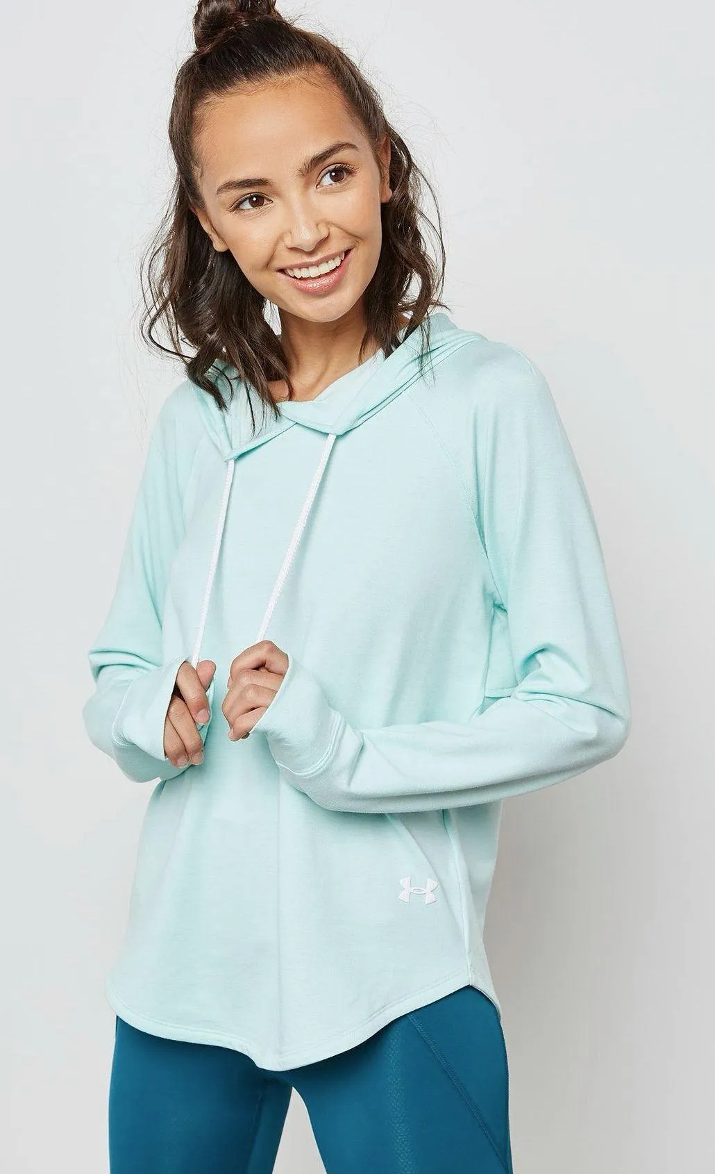 Light Blue Featherweight Open Back Hoodie - Image 2