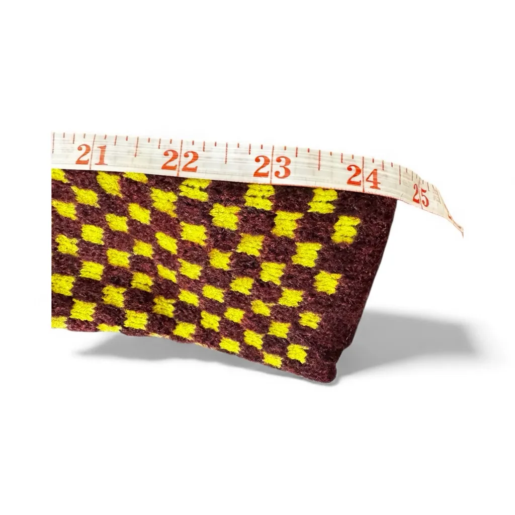 ZARA Checkerboard Keyhole Knit Sweater Yellow Brown S 90s Y2K Neon Grunge Skater - Image 8