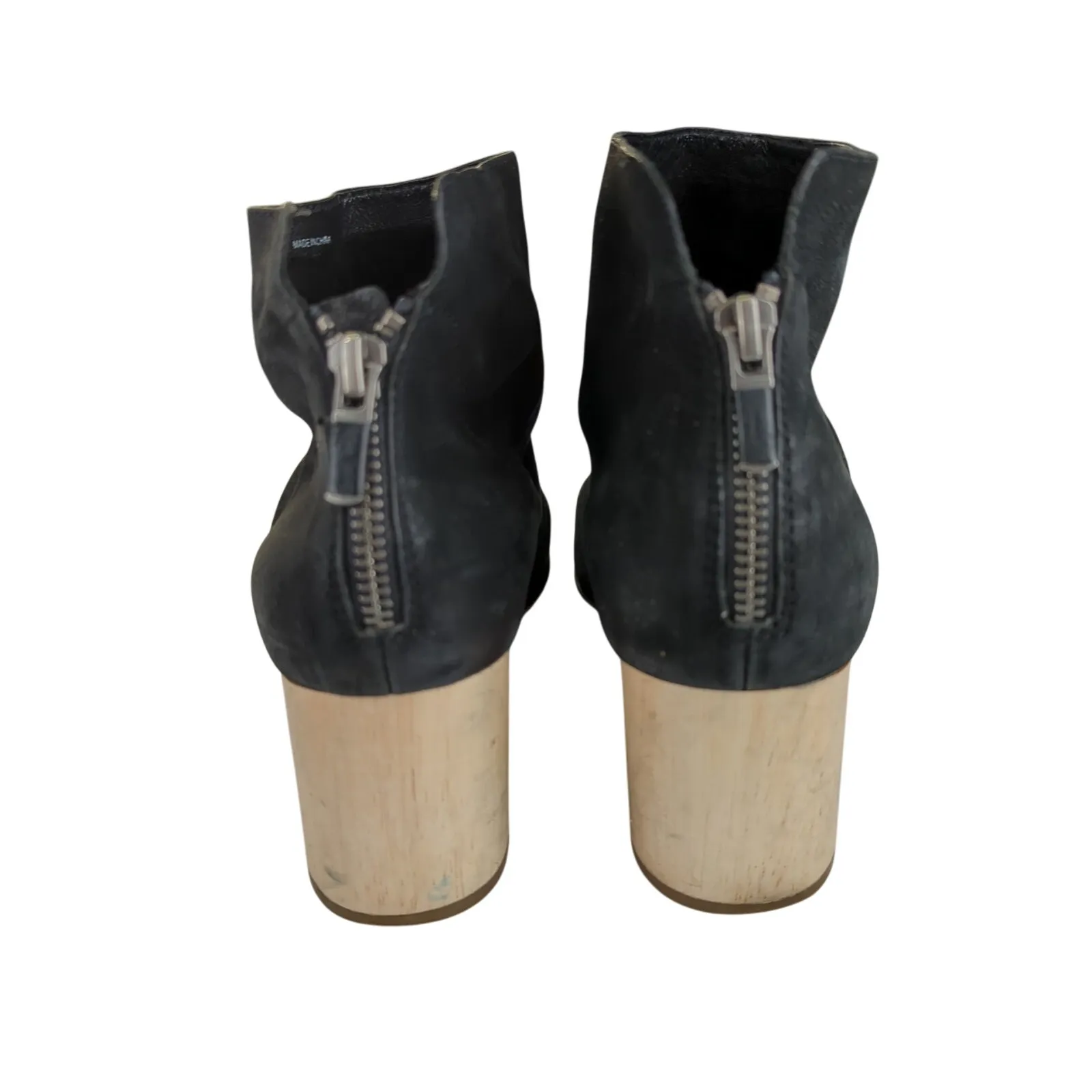 Eileen‎ Fisher Suri Tumbled Nubuck Bootie Black Ankle Boots Block Heel Women's 9 - Image 5