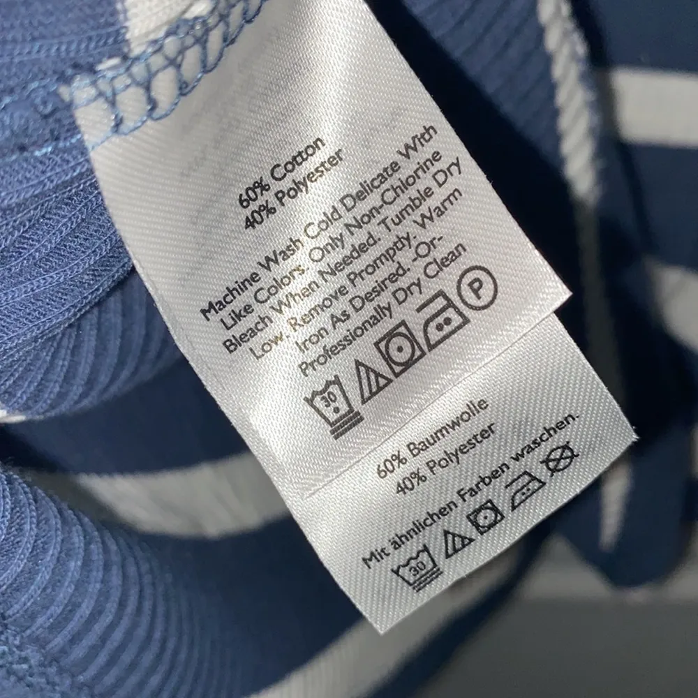 Eddie bauer tank top striped ribbed small blue &‎ white - Image 5