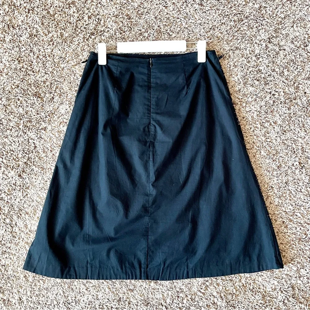 MIX NOUVEAU | Black Pink Sequin Embroidered Floral Midi Skirt Sz 8 - Image 4