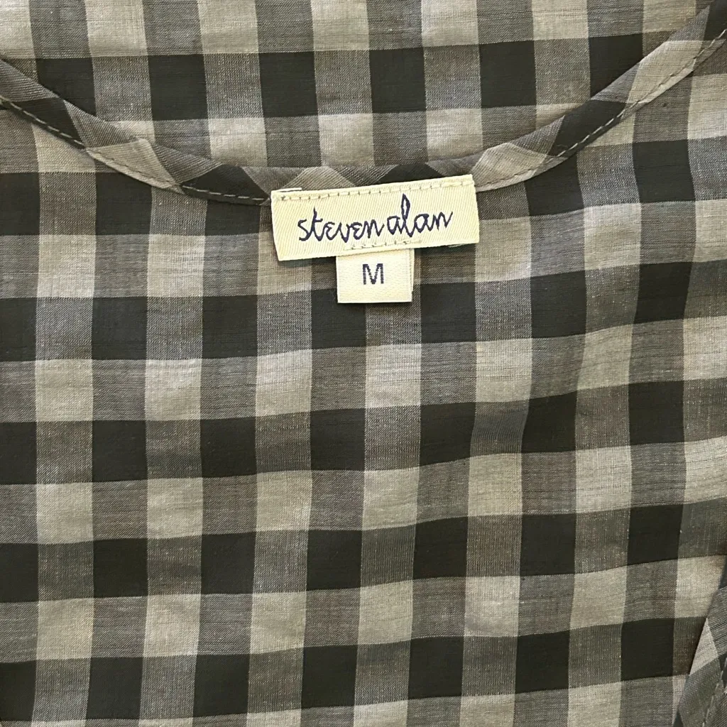 Steven Alan  Black and White Gingham Tank Top - Image 3