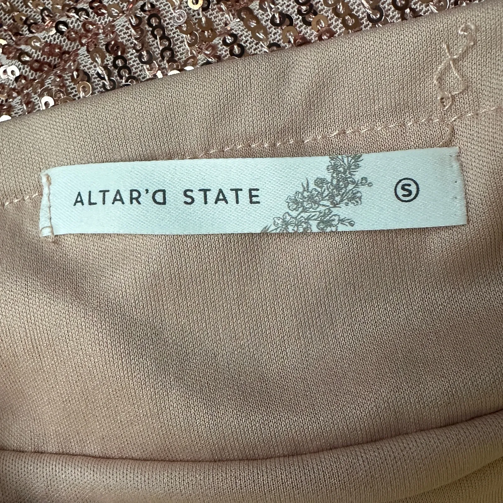 NWT Altar'd State Dorothy Sequin Mini Dress Womens S Pink Going Out Birthday - Image 6