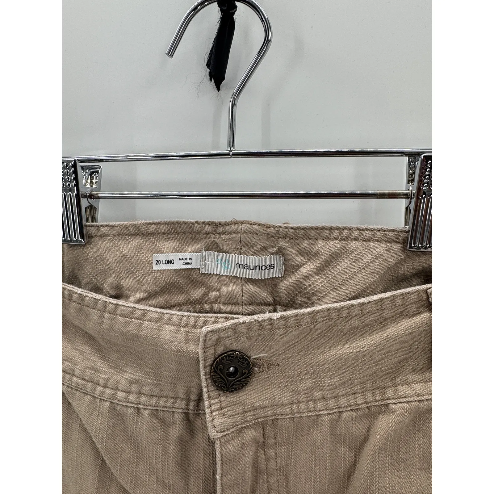 Maurices True Y2K flare khaki jeans size 20 Long neutral career baddie casual - Image 5