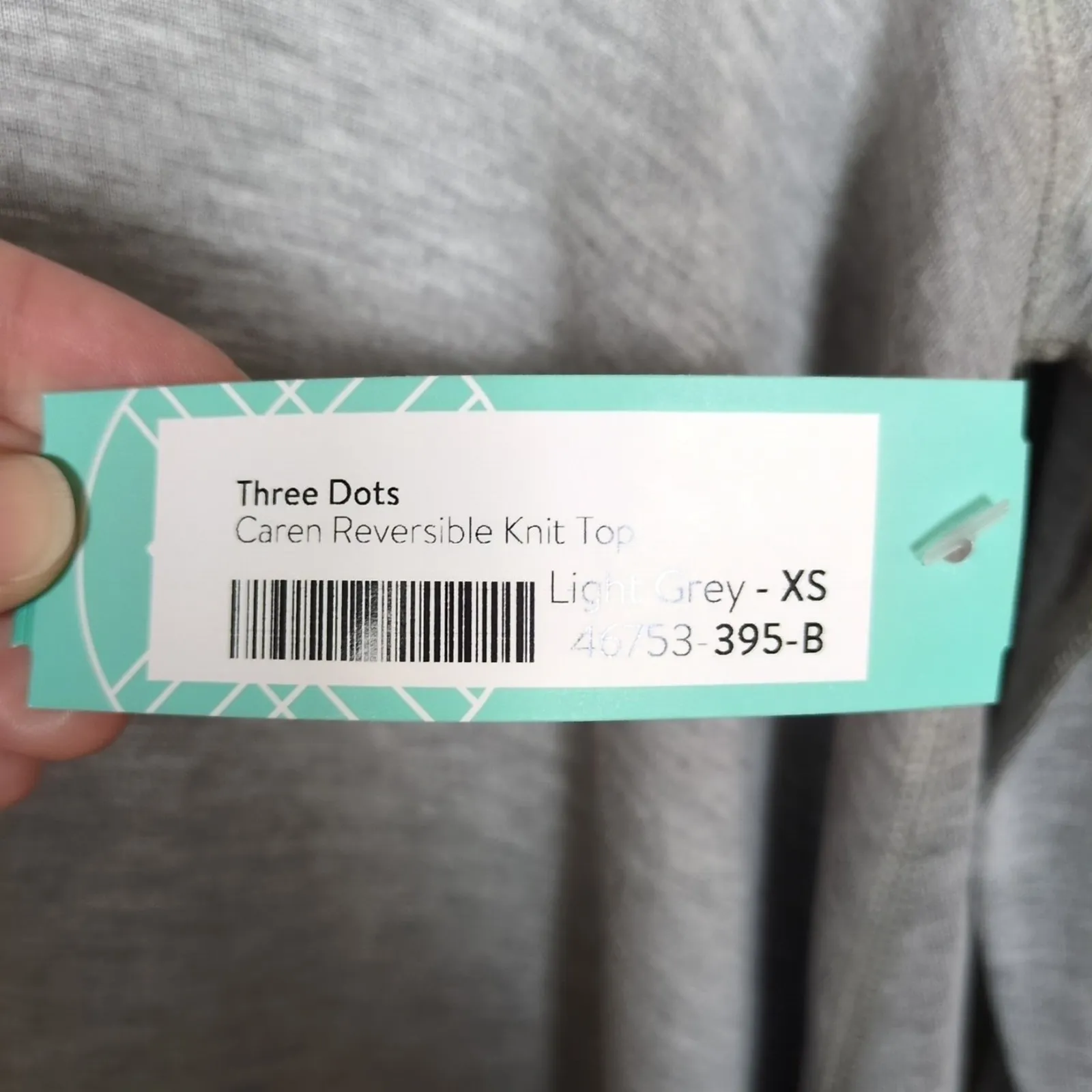 THREE DOTS Stitch Fix Light Grey Caren Reversible Knit Top Asymmetric Women's XS - Image 4