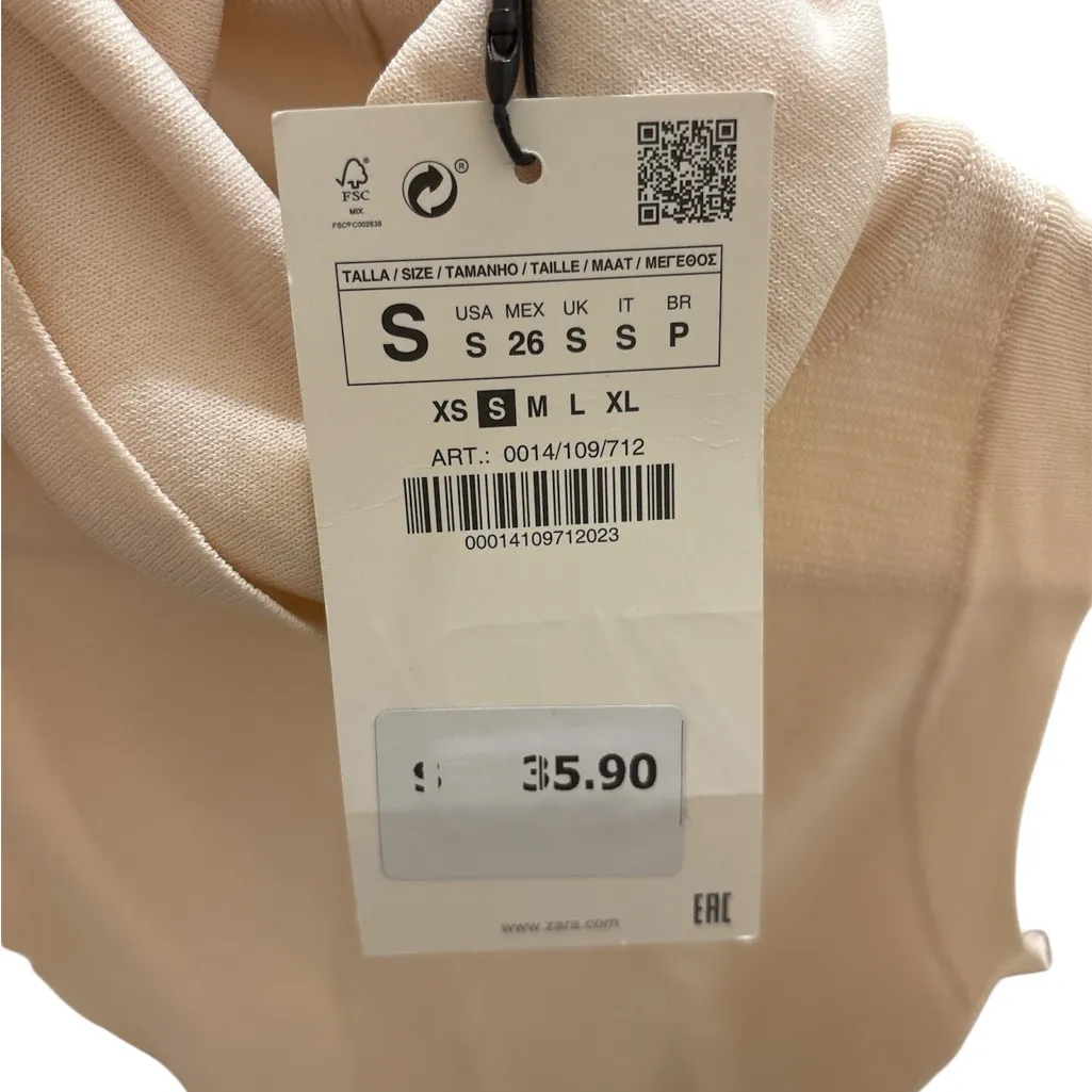 NWT Zara Beige Sleeveless Turtle Neck Top - Image 3