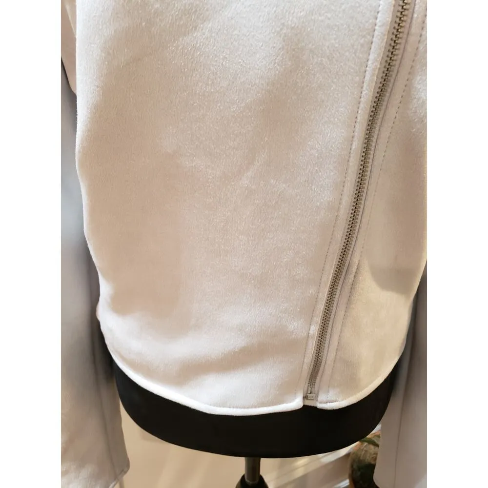 Banana Republic Moto Jacket Women's Size X-Large White Polyester Long Sleeves - Image 9