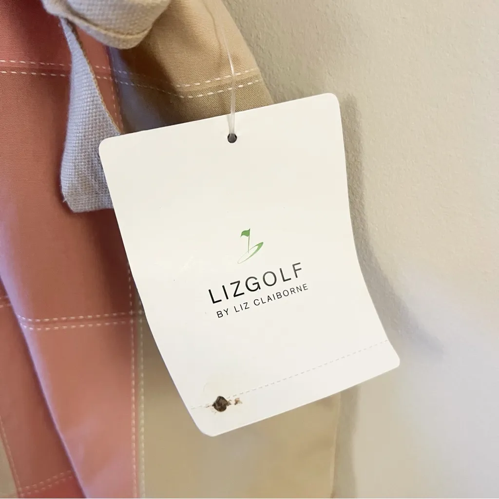 Liz Golf by Liz Claiborne Pink/Tan Plaid Wrap Skort Size 8 NEW Tie Detail Tan - Image 6