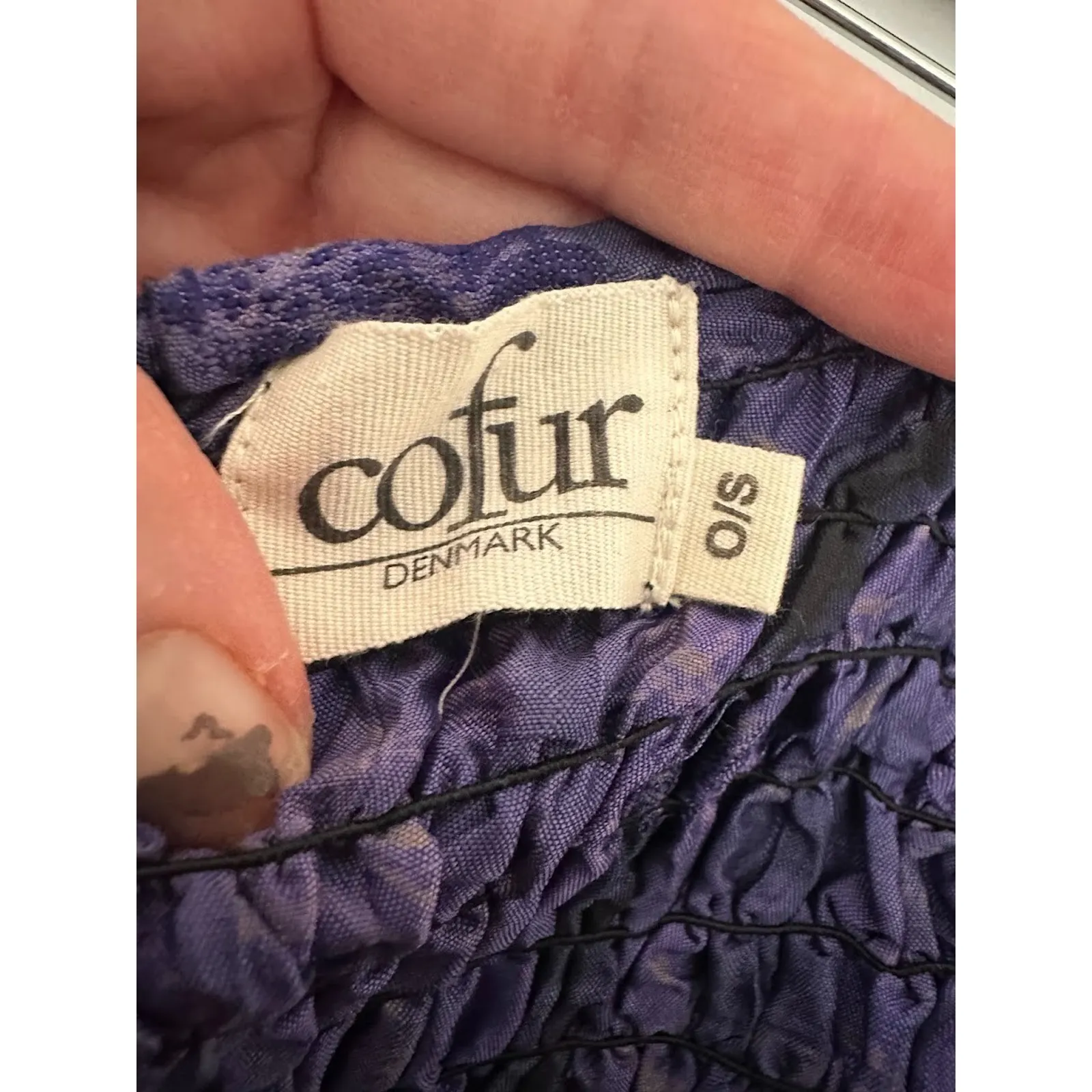 Cofur Denmark Maxi Skirt Silk Purple OS One Size Tie Dye Smock Hippie Boho Beach - Image 6