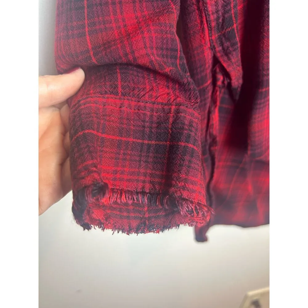 Denim & Supply Ralph Lauren Women Size Medium Buffalo Red Holiday Blouse - Image 4