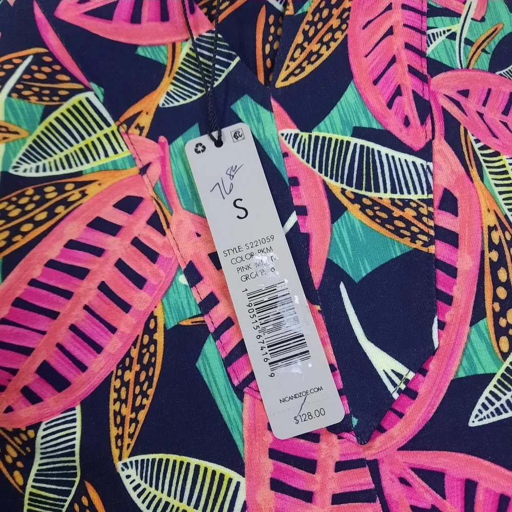 Nic+Zoe Canopy Tank Top Womens Small Black Pink Floral Sleeveless Blouse Shirt - Image 10