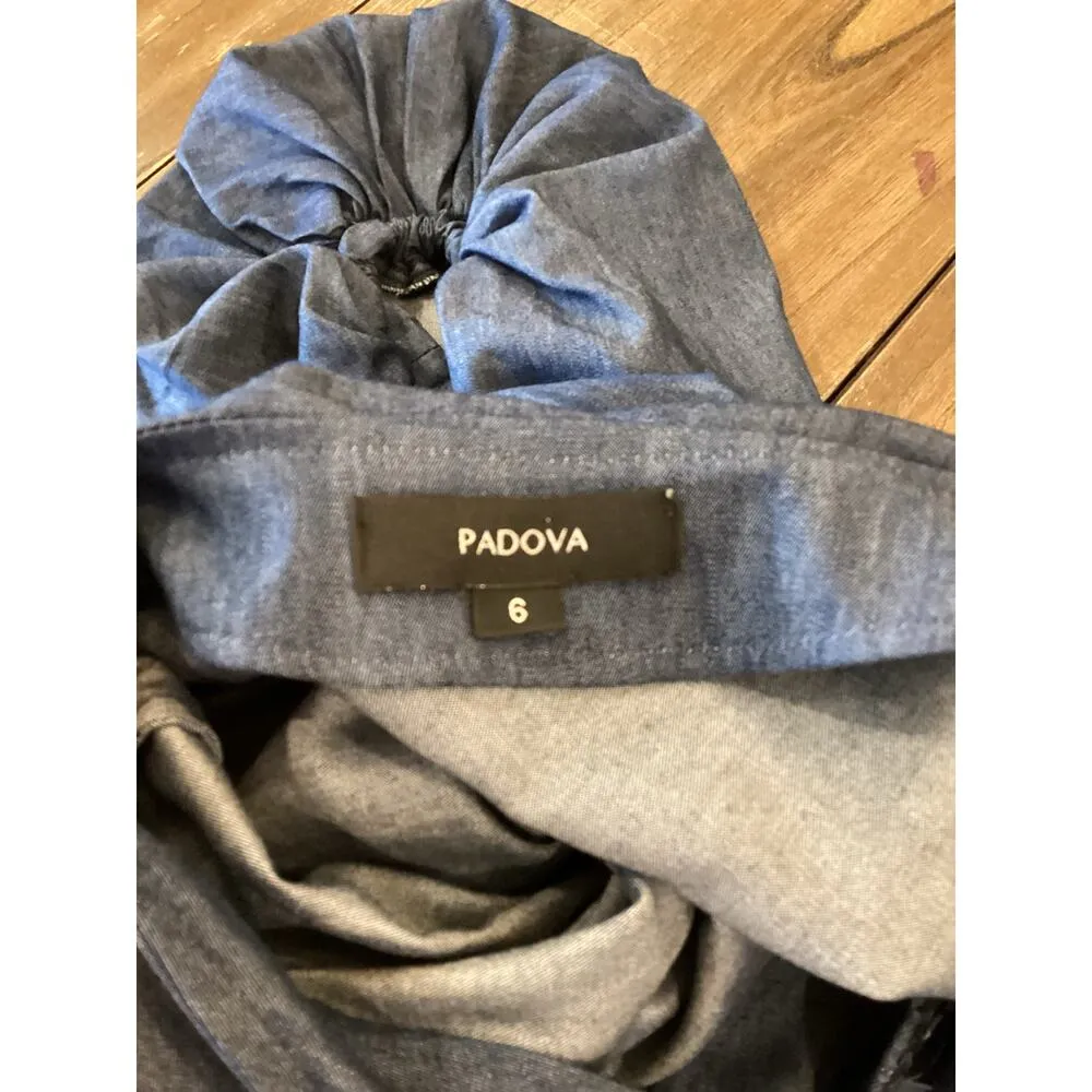 Padova Colombia kaftan denim jean balloon sleeve v neck boho resort Midi dress 6 Blue - Image 9