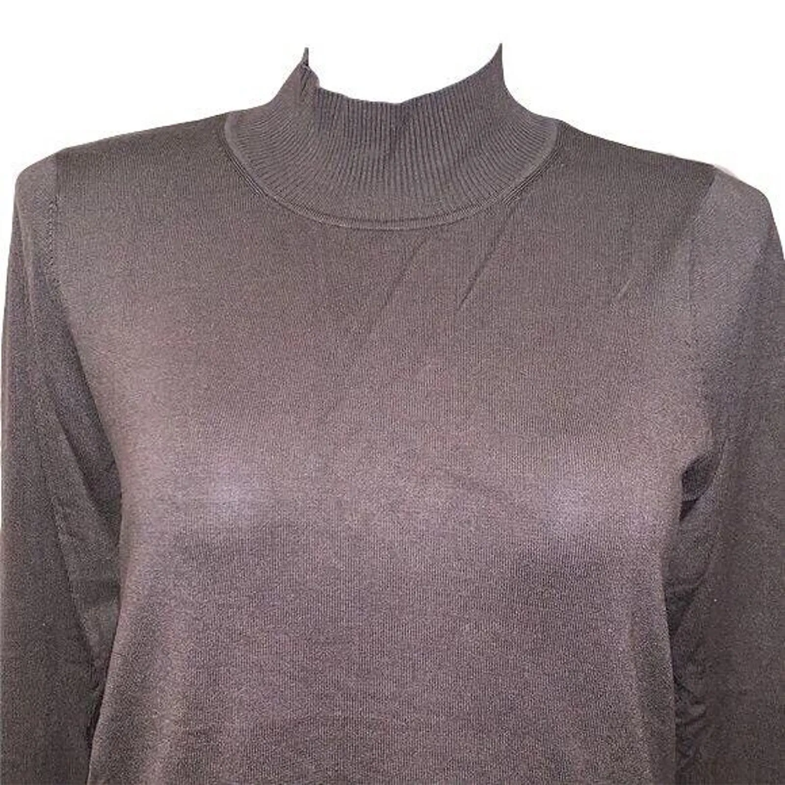 525 America Womens Pullover Sweater Knit Cutout Back Tunic Brown Large - Image 3
