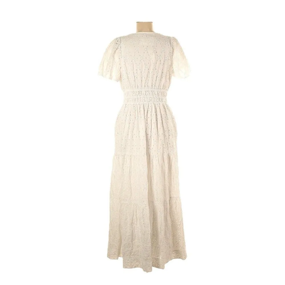 NWT Anthropologie Maeve Somerset Maxi in Ivory Eyelet Tiered Dress M - Image 6
