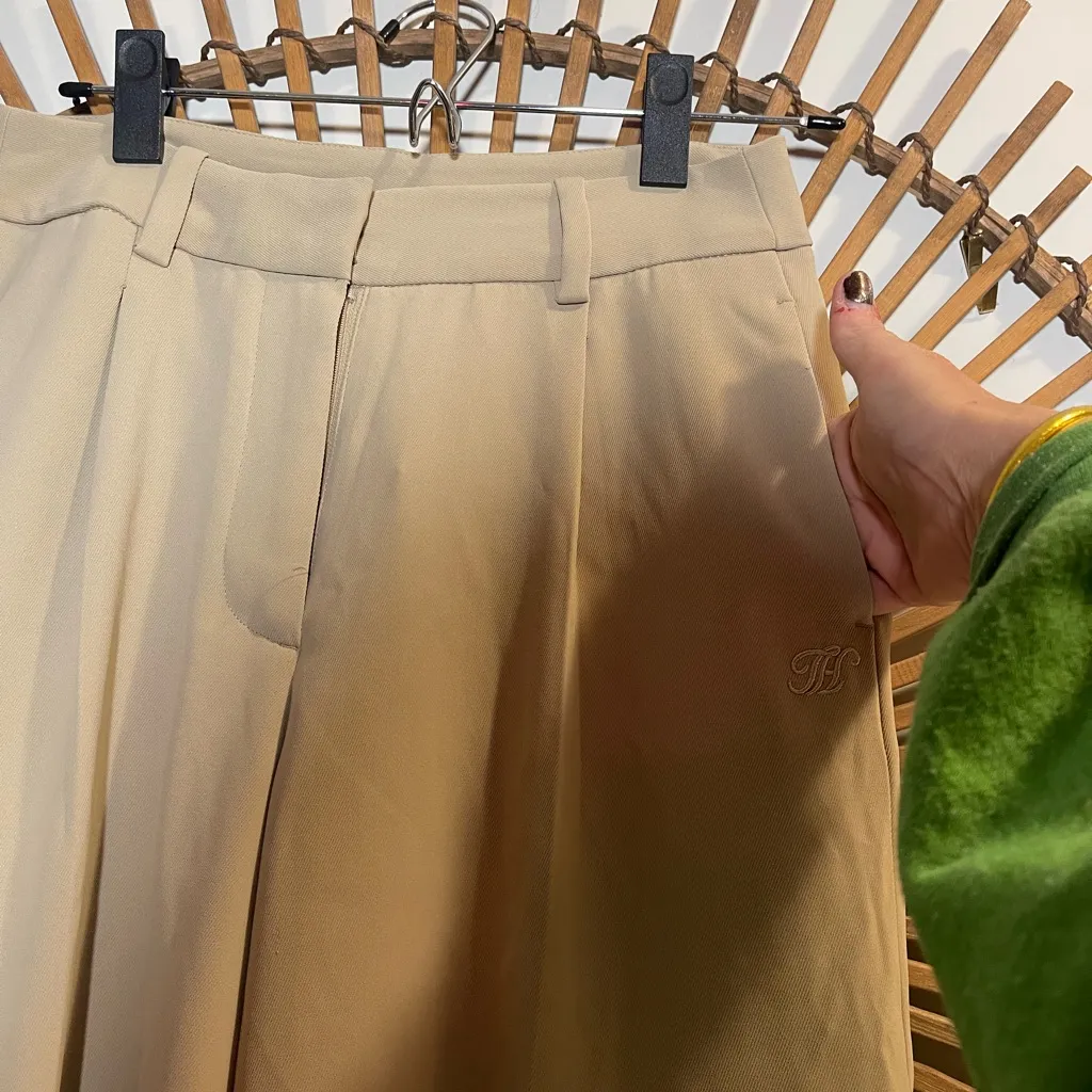 Tommy Hilfiger Wide-Leg Tan Trousers in Tan NWT Menswear Inspired Preppy Workers - Image 7