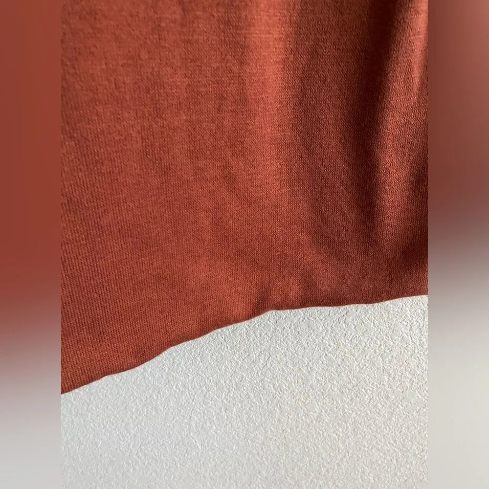 ASTR The Label Rosey Rust Wrap Neck Cutout Dress Long Sleeve Size XL Extra Large - Image 15