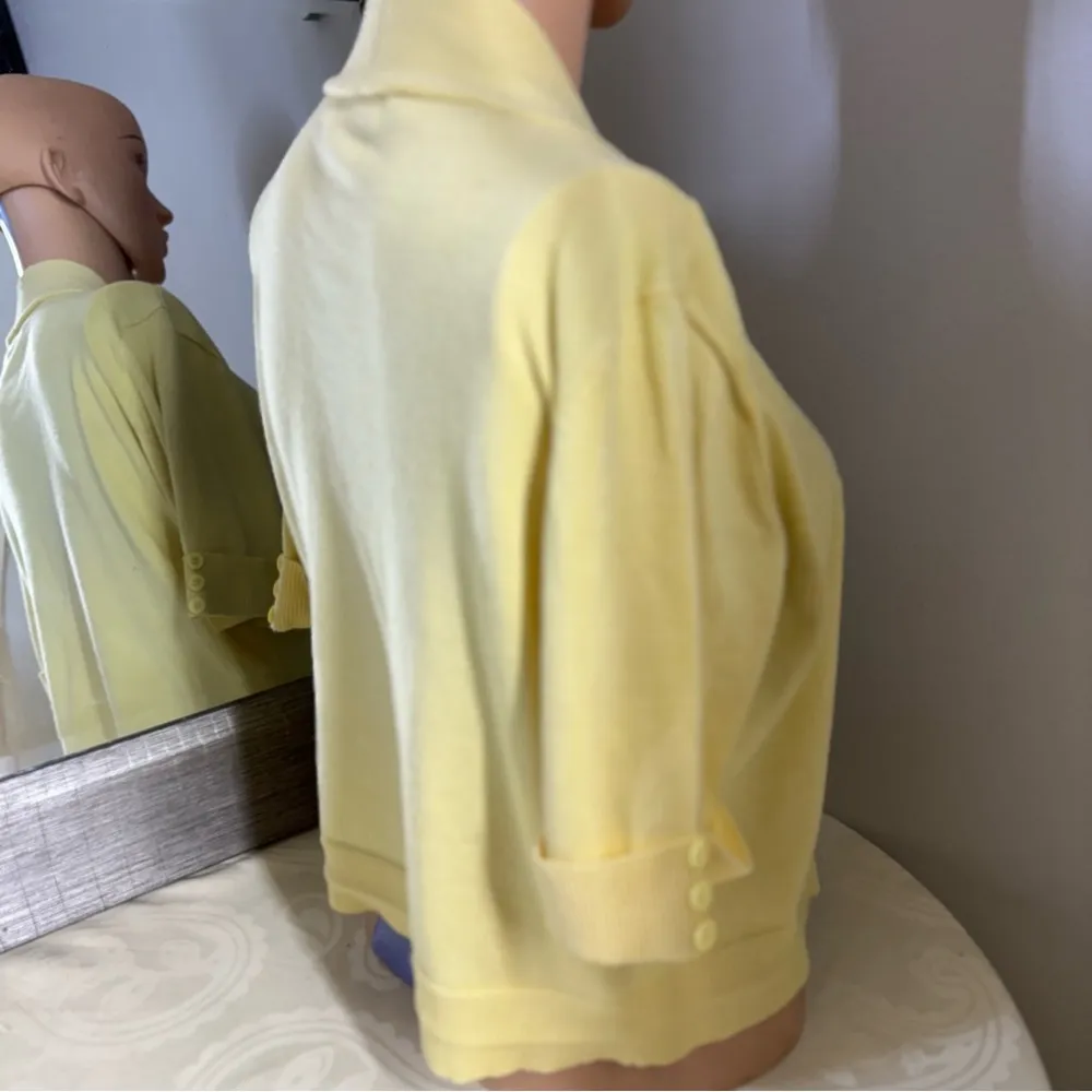 89th & Madison Yellow Knit Cardigan V - Image 8