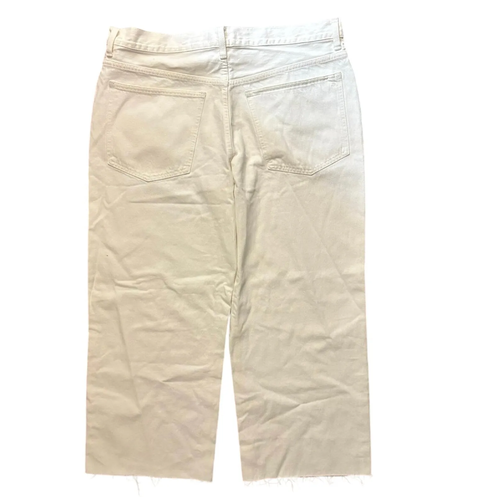 NWT Madewell Low-Slung Baggy Crop In Pure White Size 31 - Image 10