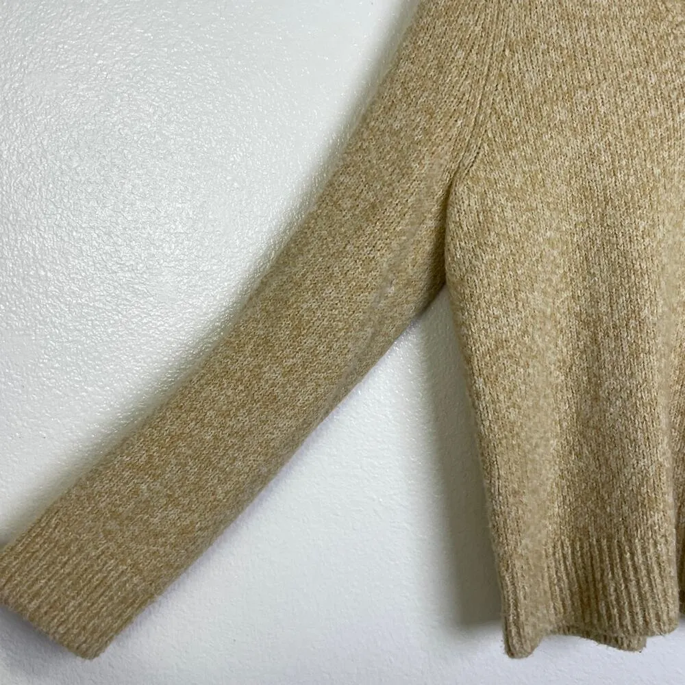 Vince Boucle Sweater Womens Size Small Yellow Boucle Silk Merino Wool Pullover - Image 4