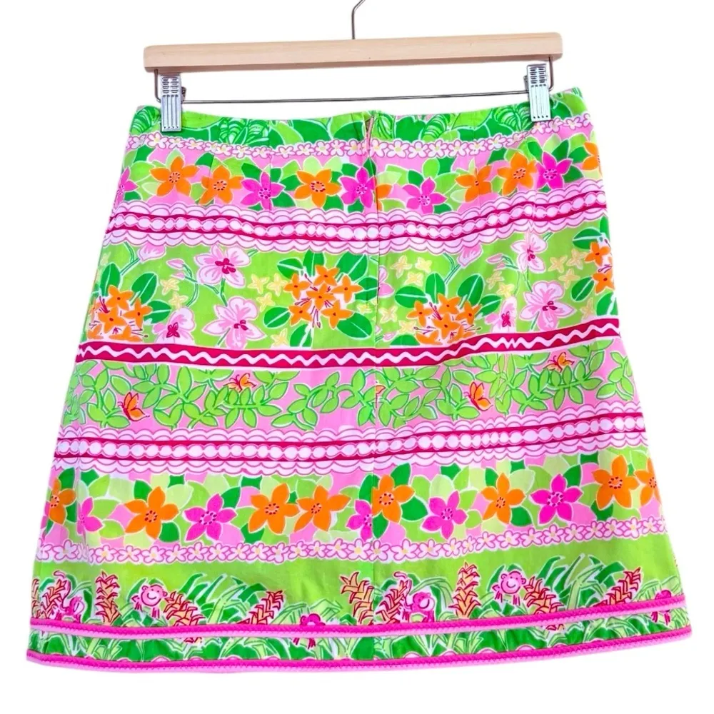 LILLY PULITZER Vintage Kendall Mini Wrap Skirt Size 6 Tropical Preppy Southern - Image 2