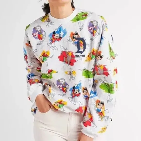 Disney Parks Ink & Paint Spirit Jersey featuring classic animated characters White Size M - Image 5