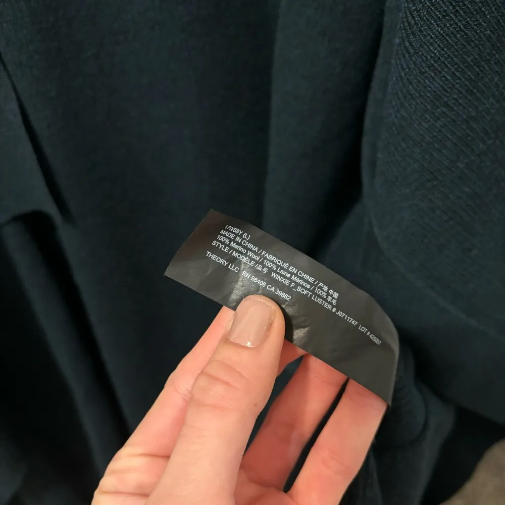 Theory Green Merino Wool Cardigan Sweater - Image 6