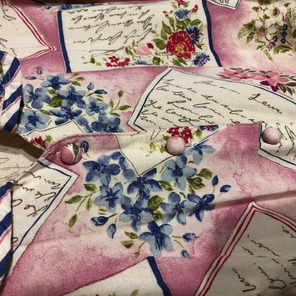 Vintage Kathie Lee Floral Rayon Blouse and Shorts Set Pink Large - Image 5