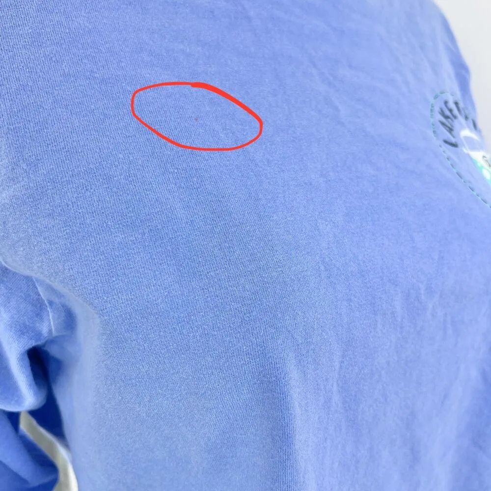 Blue 84 SMALL Blue Lake Tahoe California Long Sleeve Crop Tee Shirt T-Shirt - Image 10