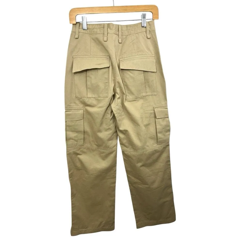 Khaki Pants Tan Cargo Juniper Blu Stretch Pockets Wide Leg Small Utility Cotton - Image 5