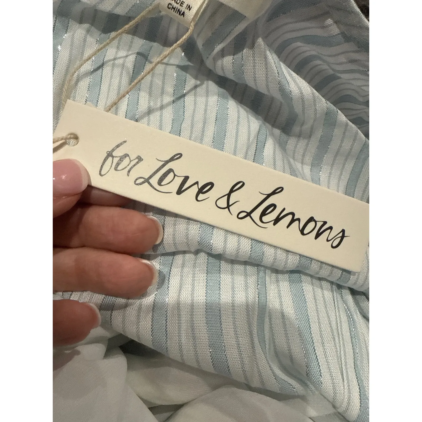 NWT For Love & Lemons Leslie Mini Dress‎ Blue Size XS $229 - Image 8